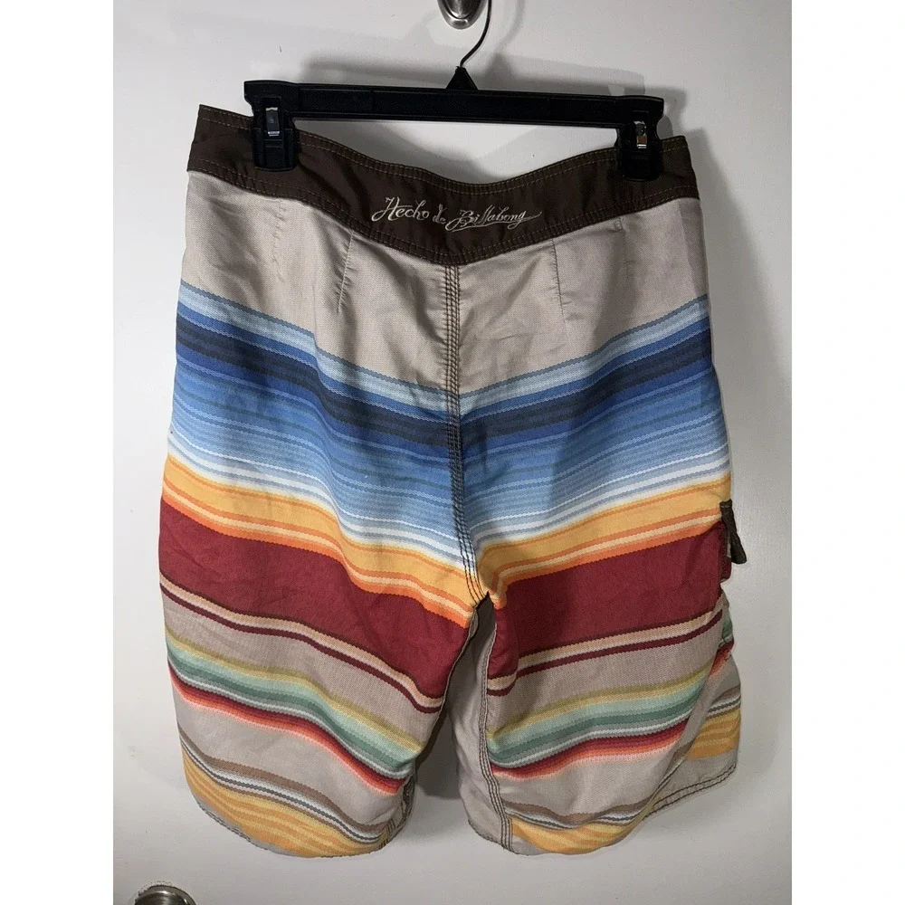 Hecho De Billabong Mens Drawstring Board Shorts Sz. 30 /Beige/Mexico Theme